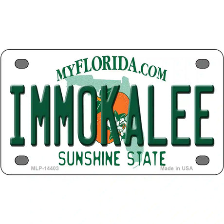 Immokalee Florida Novelty Metal License Plate 4" x 2.2" (MLP)