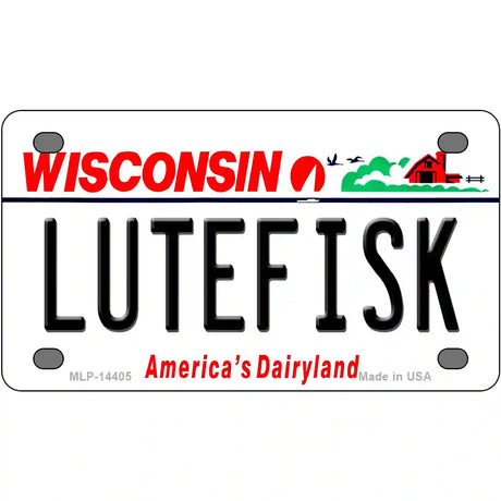 Lutefisk Wisconsin Novelty Metal License Plate 4" x 2.2" (MLP)