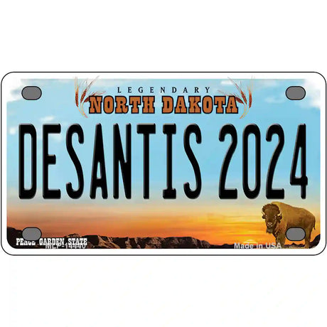 Desantis 2024 North Dakota Novelty Metal License Plate 4" x 2.2" (MLP)