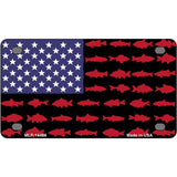 Fishermans American Flag Novelty Metal License Plate LP-14466