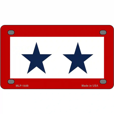 Blue Star Two Metal Novelty License Plate 4" x 2.2" (MLP)