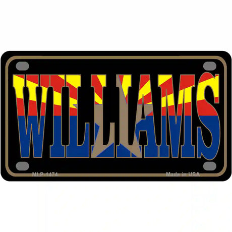 Williams Arizona State Flag Metal Novelty License Plate 4" x 2.2" (MLP)