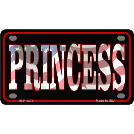 Princess Patriotic Metal Novelty License Plate 4" x 2.2" (MLP)