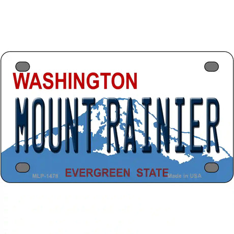 Mount Rainier Washington Novelty Metal License Plate 4" x 2.2" (MLP)