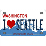 I Love Seattle Washington Novelty Metal License Plate 4" x 2.2" (MLP)