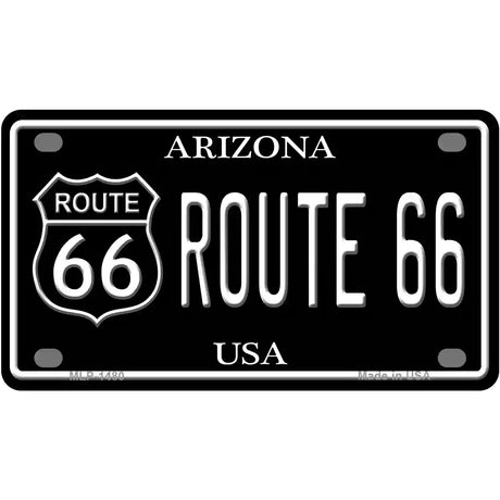 Route 66 Arizona Metal Novelty License Plate 4" x 2.2" (MLP)