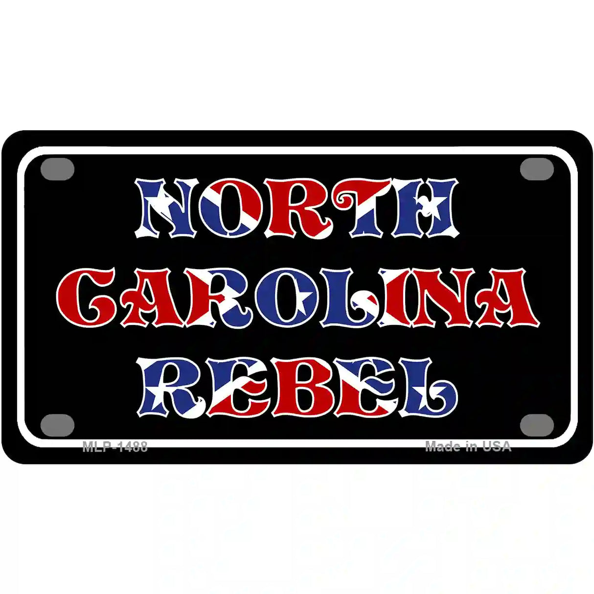 North Carolina Rebel Metal Novelty License Plate 4" x 2.2" (MLP)