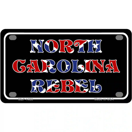 North Carolina Rebel Metal Novelty License Plate 4" x 2.2" (MLP)