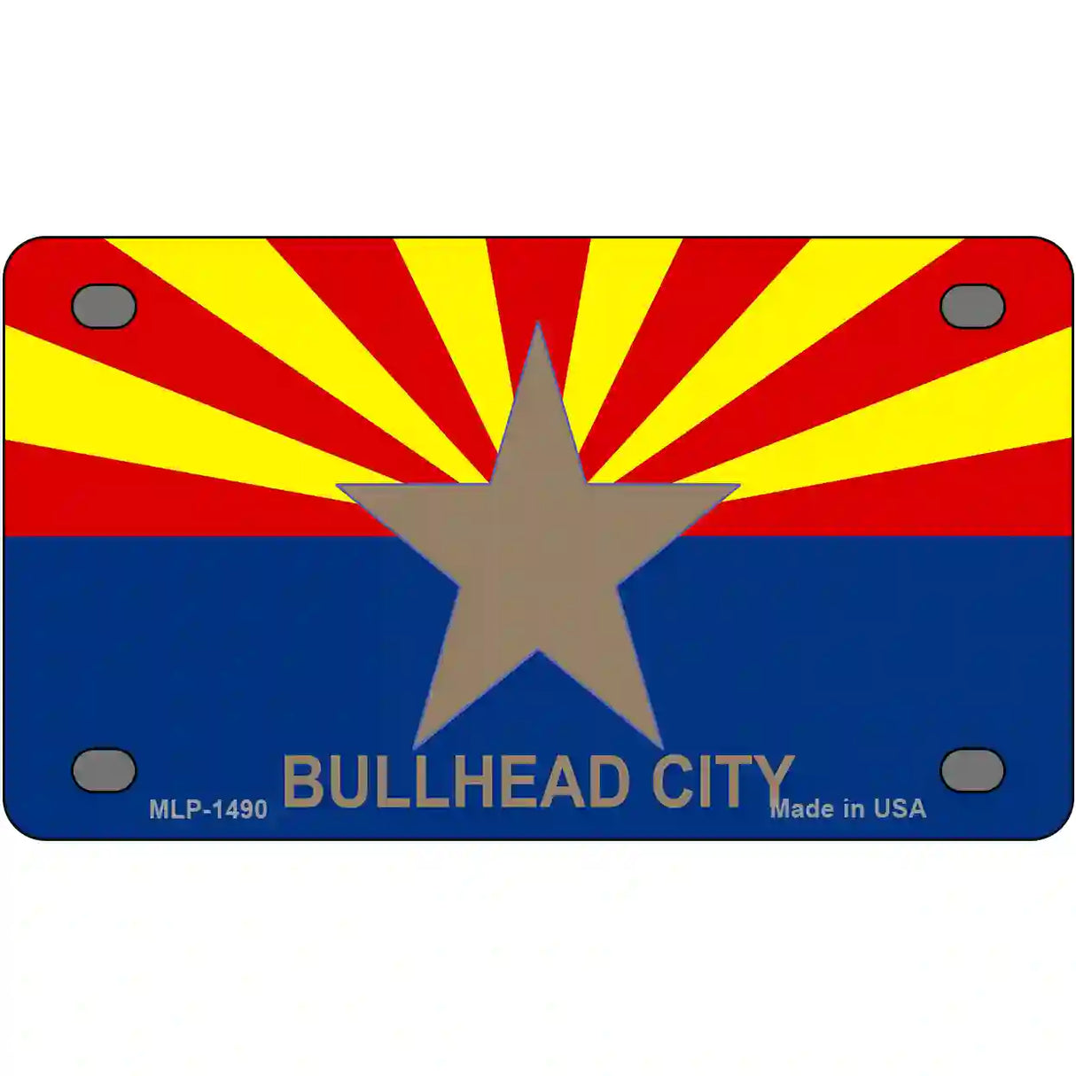 Bullhead City Arizona State Flag Metal Novelty License Plate 4" x 2.2" (MLP)