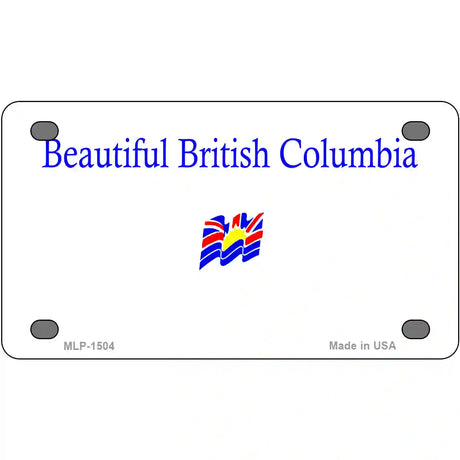 British Columbia Novelty Metal License Plate 4" x 2.2" (MLP)