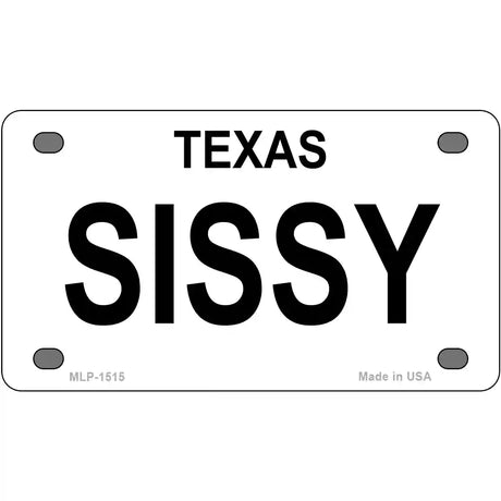 SISSY Metal License Plate 4" x 2.2" (MLP)