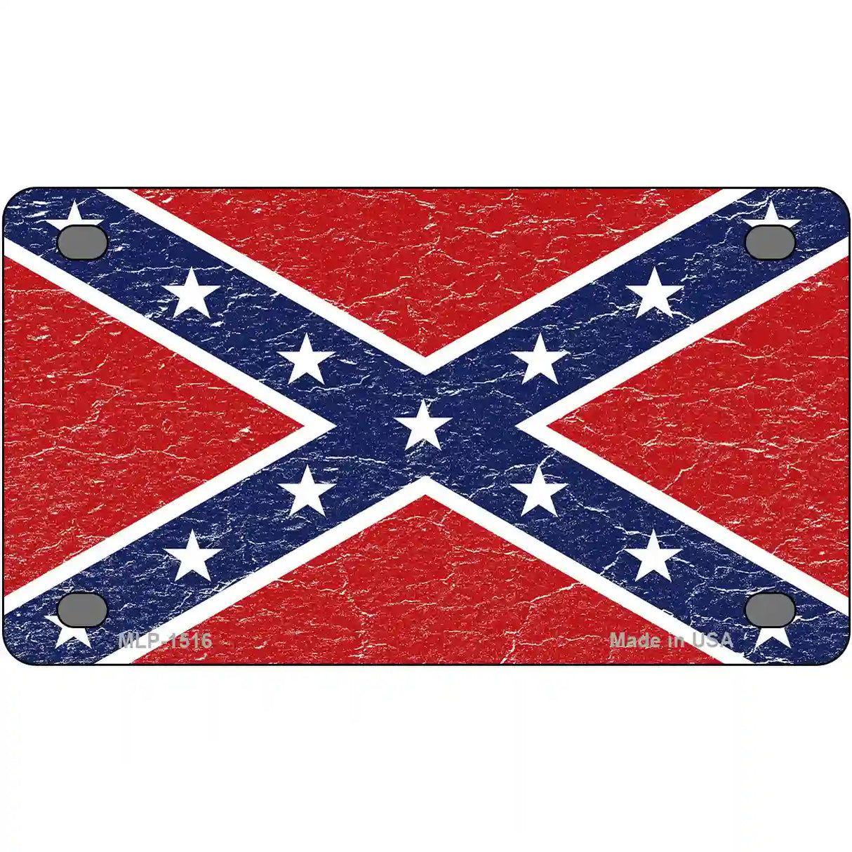 Distressed Confederate Flag Metal Novelty License Plate 4" x 2.2" (MLP)