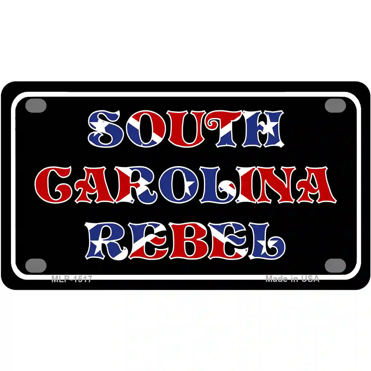 South Carolina Rebel Metal Novelty License Plate 4" x 2.2" (MLP)