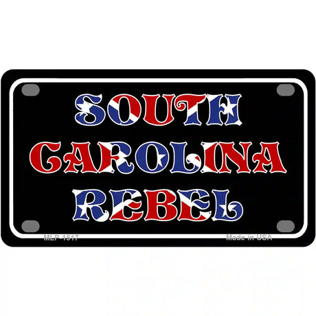 South Carolina Rebel Metal Novelty License Plate 4" x 2.2" (MLP)