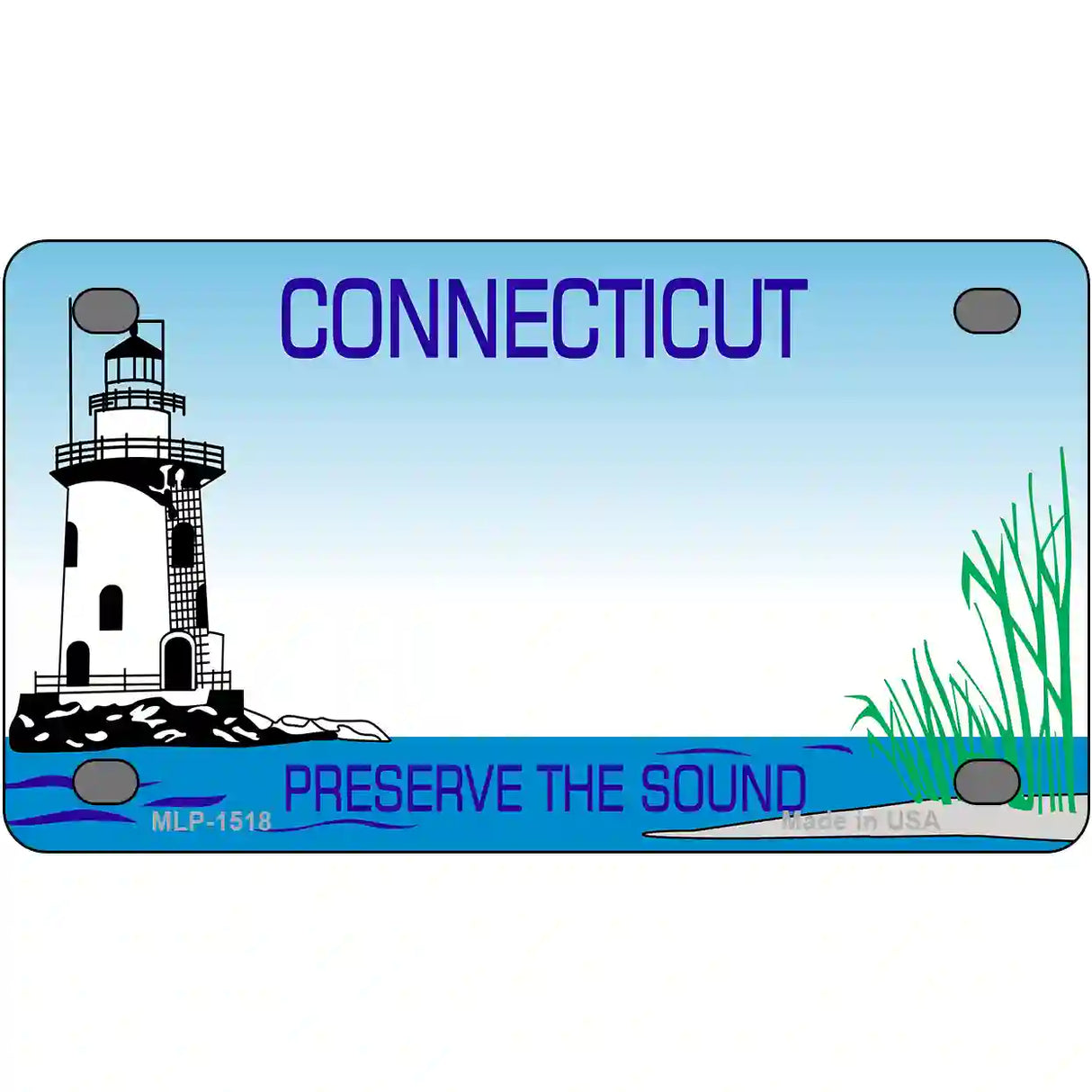 Connecticut Blank Preserve the Sound Novelty Metal License Plate 4" x 2.2" (MLP)