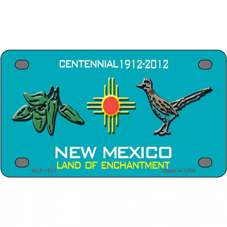 Green Chili & Road Runner New Mexico Metal Novelty License Plate 4" x 2.2" (MLP)