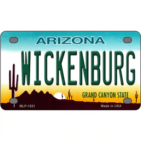 Wickenburg Arizona Metal Novelty License Plate 4" x 2.2" (MLP)