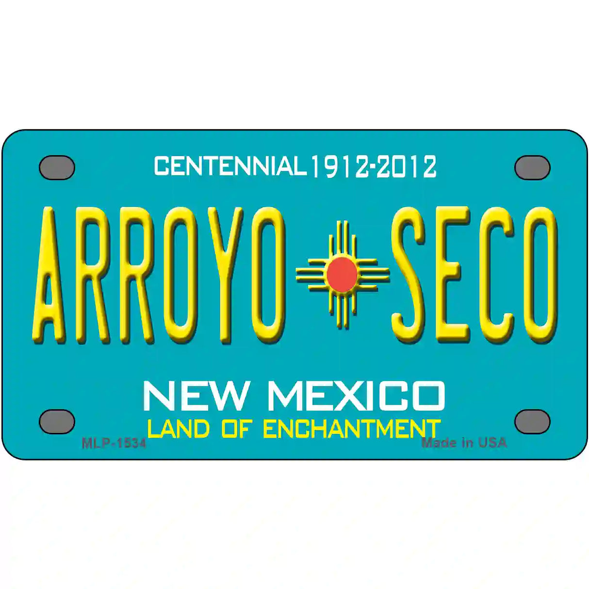 Arroyo Seco New Mexico Metal License Plate 4" x 2.2" (MLP)