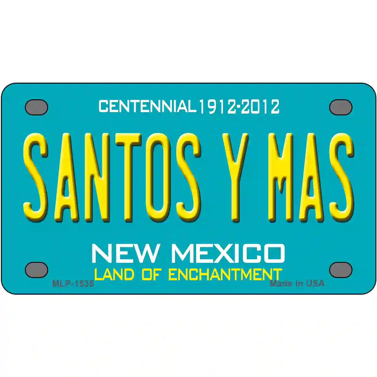 New Mexico Santos Y Mas Novelty Metal License Plate 4" x 2.2" (MLP)