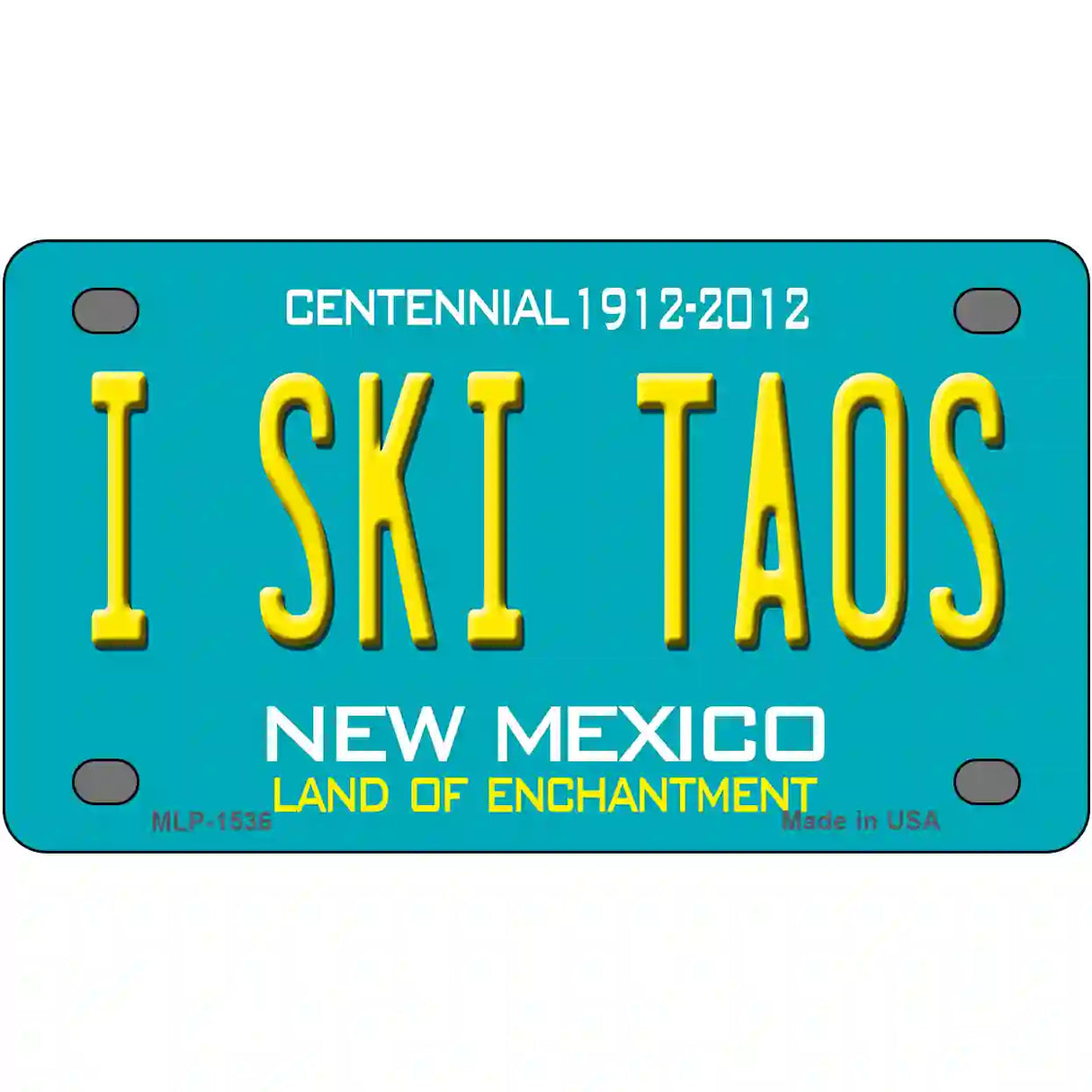 I Ski Taos New Mexico Novelty Metal License Plate 4" x 2.2" (MLP)