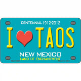 I Love Taos New Mexico Novelty Metal License Plate 4" x 2.2" (MLP)