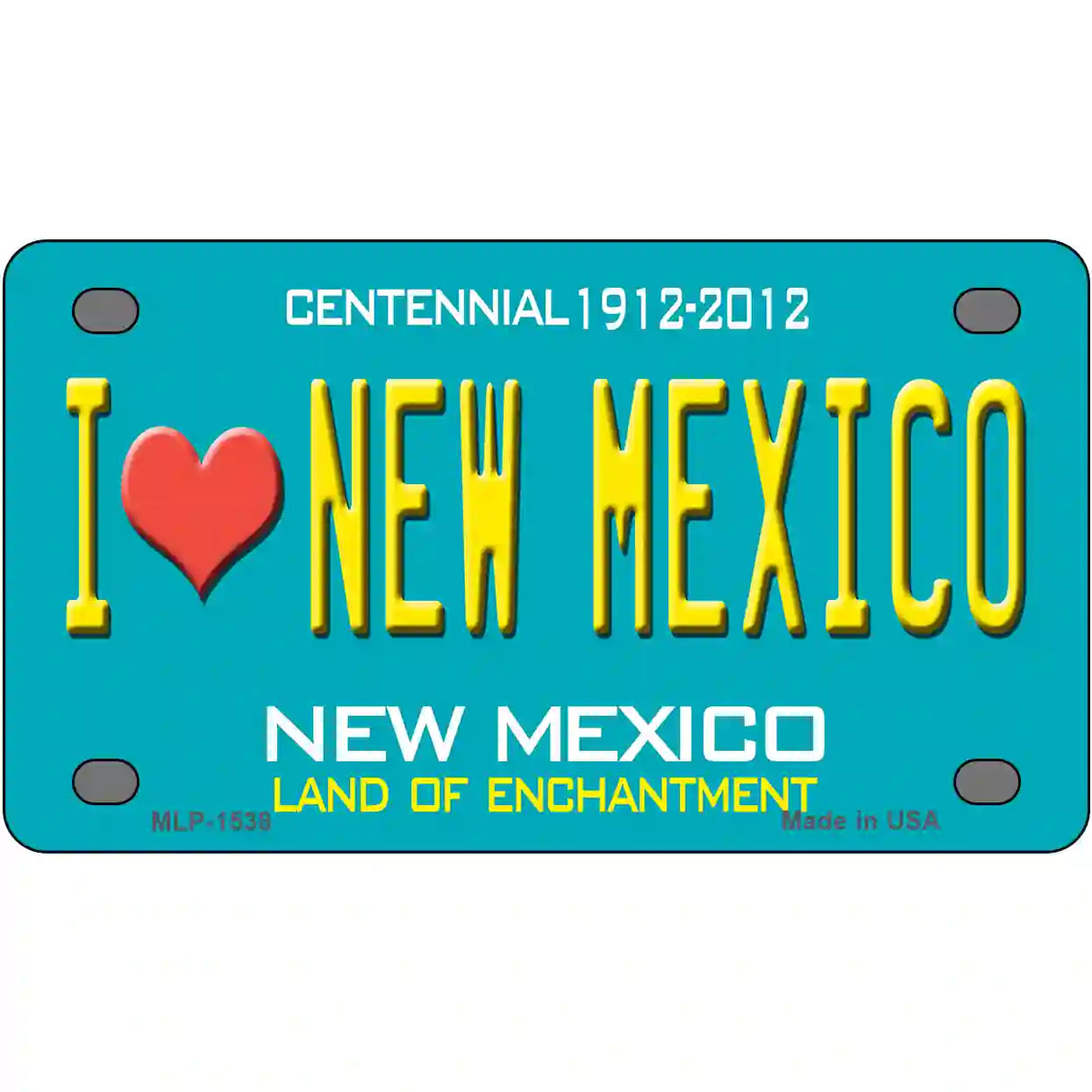 I Love New Mexico Novelty Metal License Plate 4" x 2.2" (MLP)