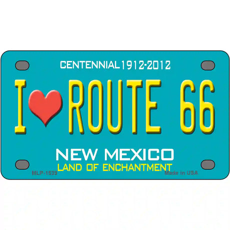 I Love Route 66 New Mexico Novelty Metal License Plate 4" x 2.2" (MLP)