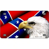 Confederate Flag Eagle Metal Novelty License Plate 4" x 2.2" (MLP)