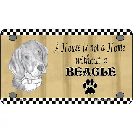 Pencil Sketch Beagle Metal Novelty License Plate 4" x 2.2" (MLP)