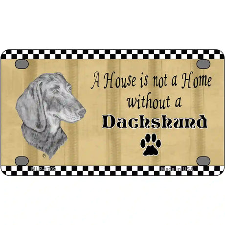 Pencil Sketch Dachshund Metal Novelty License Plate 4" x 2.2" (MLP)