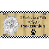 Pencil Sketch Pomeranian Metal Dog Novelty License Plate 4" x 2.2" (MLP)