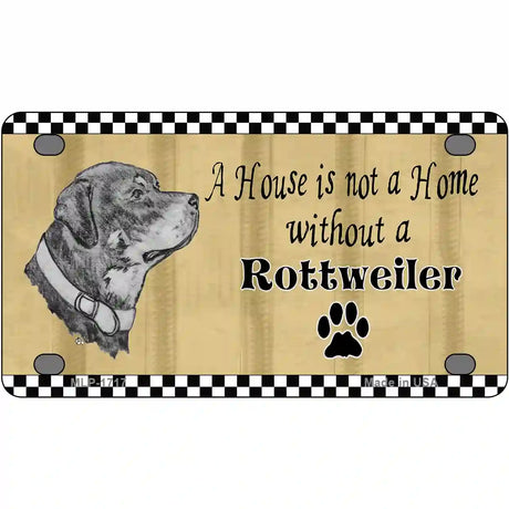 Pencil Sketch Rottweiler Metal Novelty License Plate 4" x 2.2" (MLP)