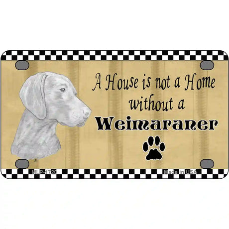 Pencil Sketch Weimaraner Metal Novelty License Plate 4" x 2.2" (MLP)