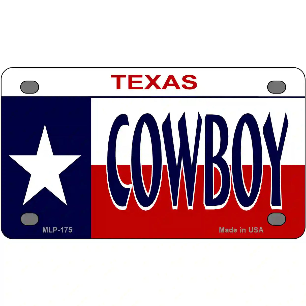 Cowboy Texas Metal Novelty License Plate 4" x 2.2" (MLP)