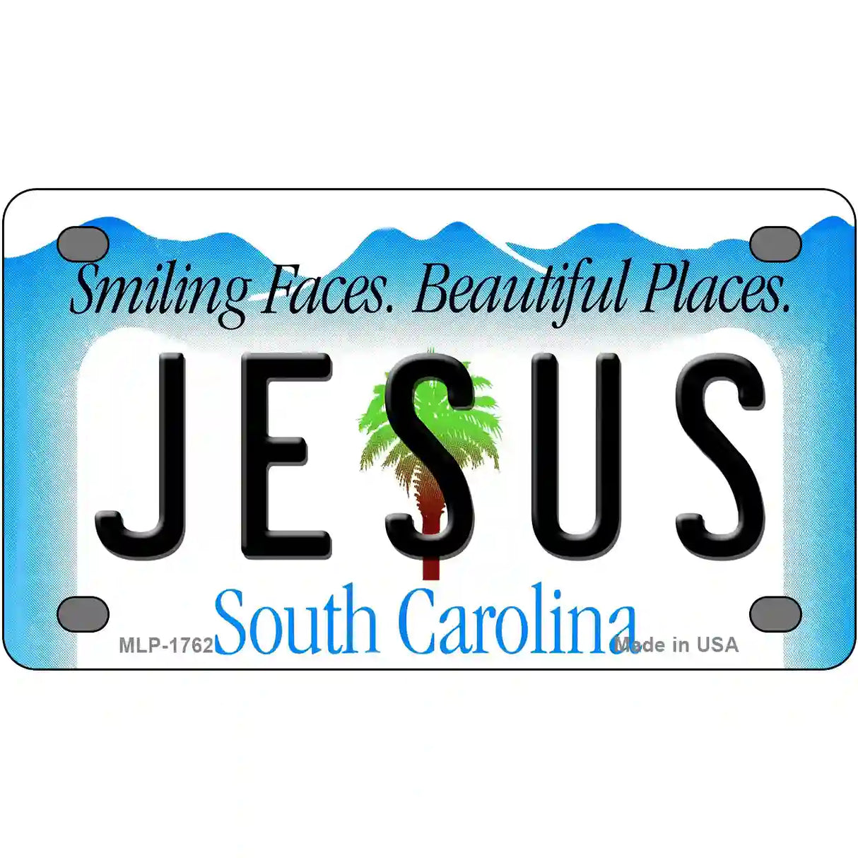 Jesus South Carolina Metal Novelty License Plate 4" x 2.2" (MLP)