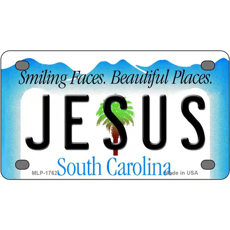 Jesus South Carolina Metal Novelty License Plate 4" x 2.2" (MLP)