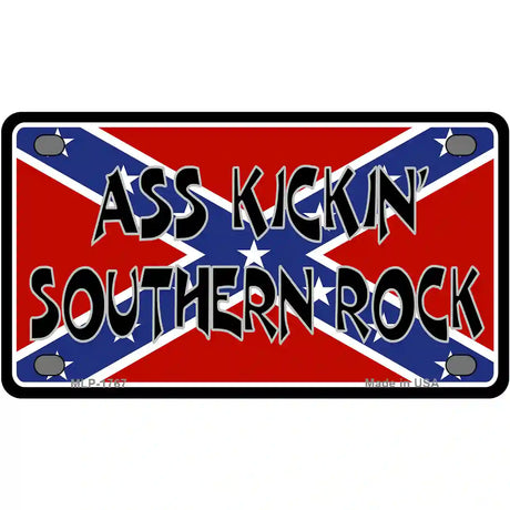 Southern Rock Confederate Flag Metal Novelty License Plate 4" x 2.2" (MLP)