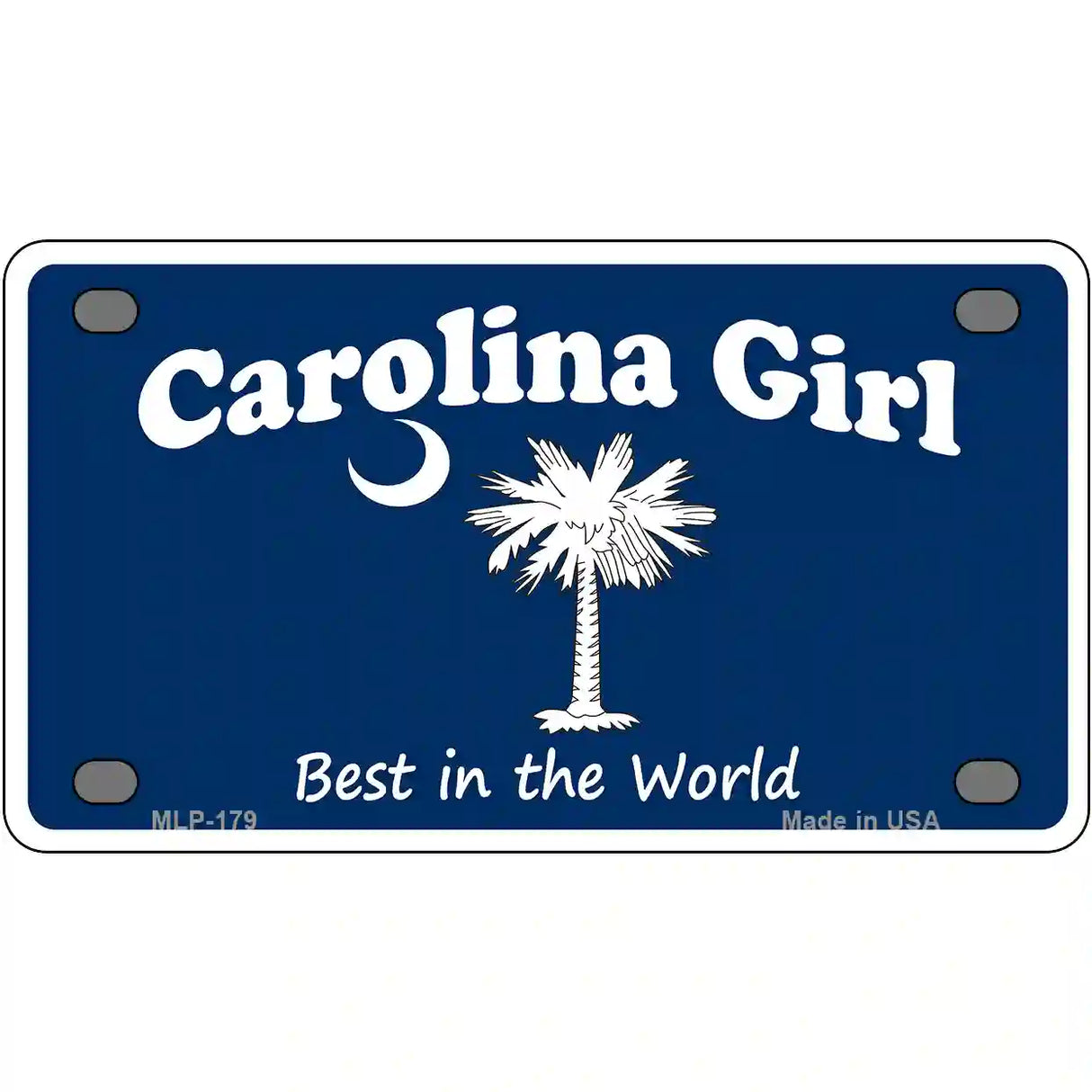 Carolina Girl Blue Metal Novelty License Plate 4" x 2.2" (MLP)