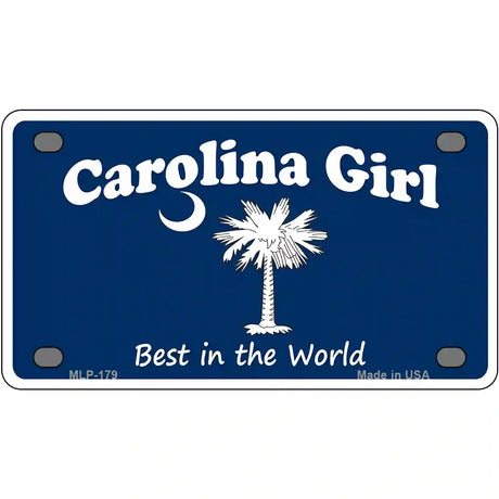 Carolina Girl Blue Metal Novelty License Plate 4" x 2.2" (MLP)