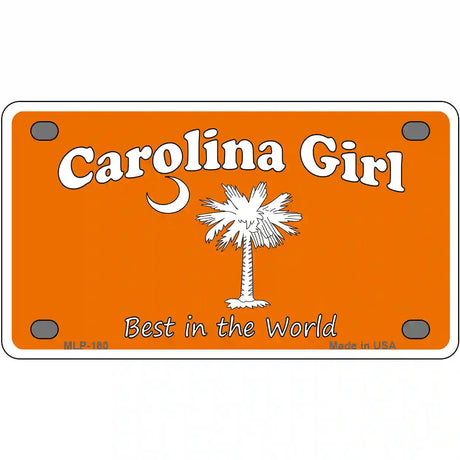 Carolina Girl Orange Metal Novelty License Plate 4" x 2.2" (MLP)