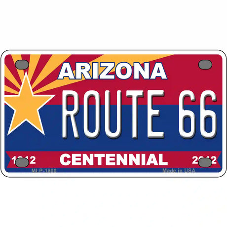 Arizona Centennial Route 66 Metal Novelty License Plate 4" x 2.2" (MLP)