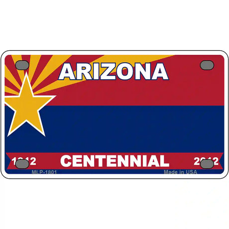 Arizona Centennial Metal Novelty License Plate 4" x 2.2" (MLP)