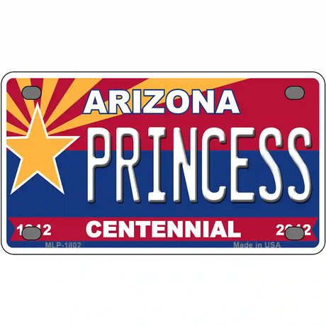 Arizona Centennial Princess Metal Novelty License Plate 4" x 2.2" (MLP)