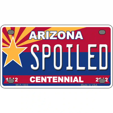 Arizona Centennial Spoiled Metal Novelty License Plate 4" x 2.2" (MLP)