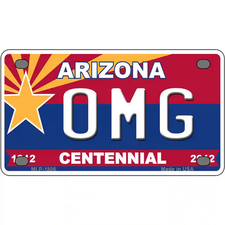 Arizona Centennial OMG Metal Novelty License Plate 4" x 2.2" (MLP)