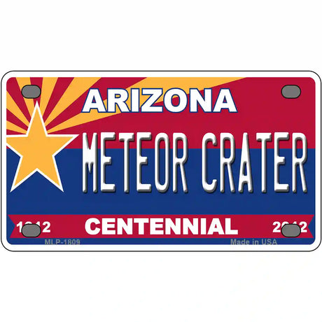 Arizona Centennial Meteor Crater Metal Novelty License Plate 4" x 2.2" (MLP)