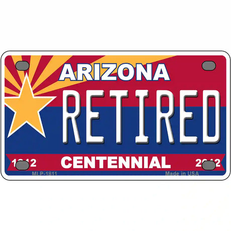 Arizona Centennial Retired Metal Novelty License Plate 4" x 2.2" (MLP)