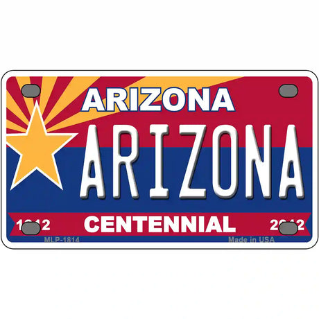 Arizona Centennial Arizona Metal Novelty License Plate 4" x 2.2" (MLP)