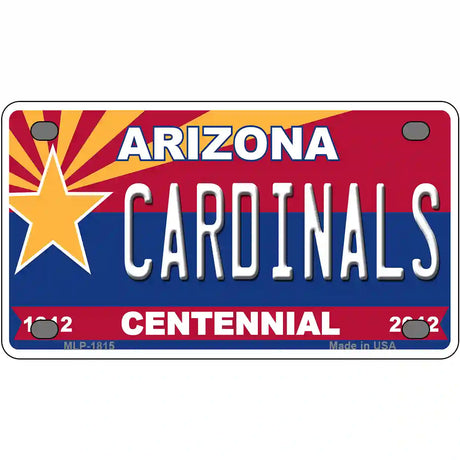 Arizona Centennial Cardinals Metal Novelty License Plate 4" x 2.2" (MLP)