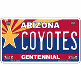 Arizona Centennial Coyotes Metal Novelty License Plate 4" x 2.2" (MLP)